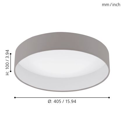 Eglo - Dimmable LED Ceiling Light, 18W, 230V