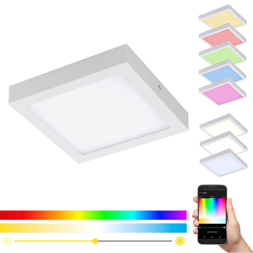 Eglo - LED RGBW Dimmable ceiling light FUEVA-C LED/15,6W/230V Bluetooth