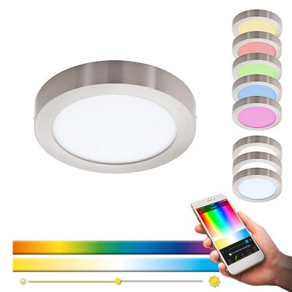 Eglo - LED RGBW Dimmable ceiling light FUEVA-C LED/15,6W/230V Bluetooth