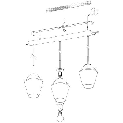 Eglo 96774 - MURMILLO cable-hung pendant light 3xE27/28W/230V