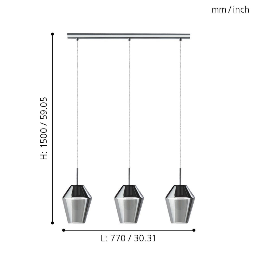 Eglo - Pendant light 3xE27/28W/230V