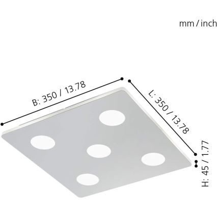 Eglo - LED bathroom ceiling light 5xLED/4,5W/230V