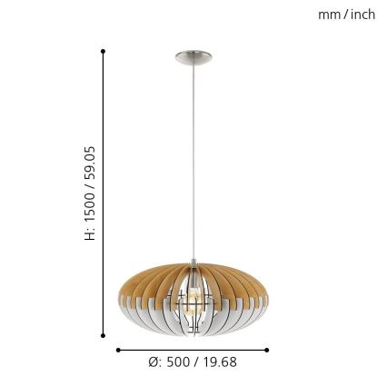 Eglo - Pendant light 1xE27/60W/230V 500  mm