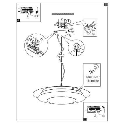 Eglo 96979 - LED RGB Pendant Light MONEVA-C LED/27W/230V