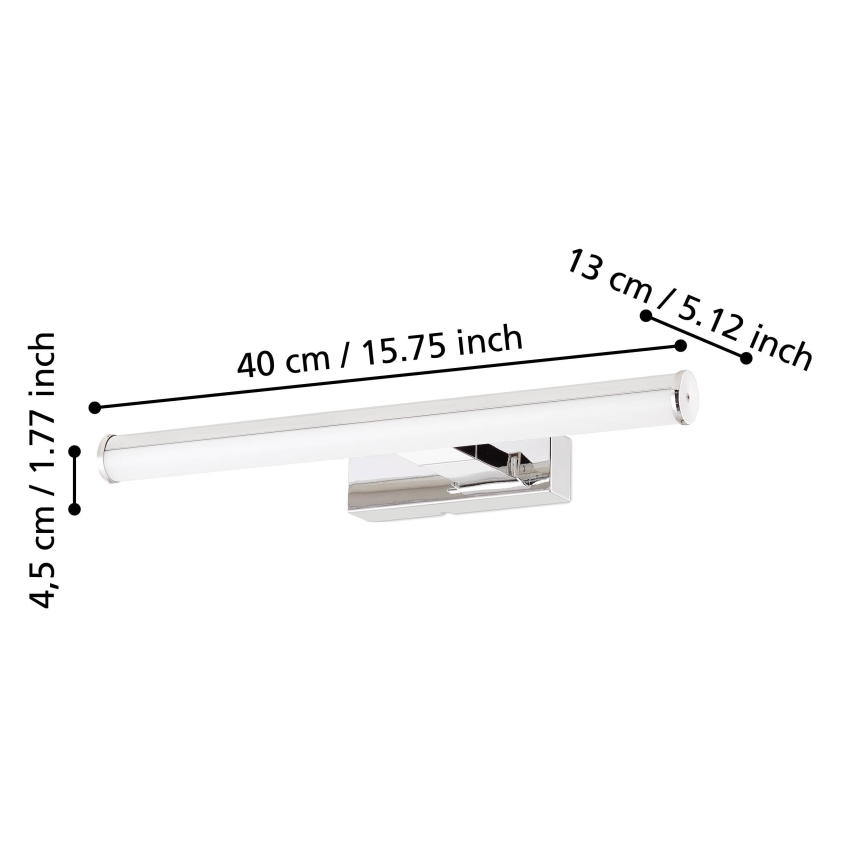 Eglo - LED Bathroom Mirror Light, 7.4W/230V, 40 cm, IP44, Polished Chrome