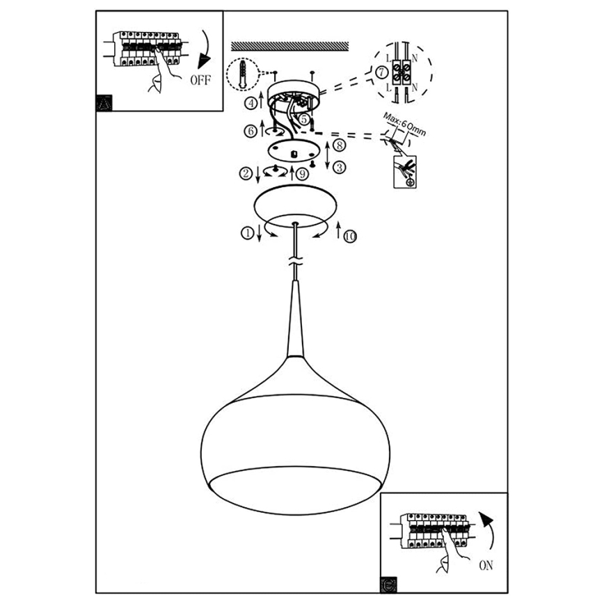 Eglo 97087 - LED RGBW Dimmable pendant light COMBA-C 1xLED/18W/230V