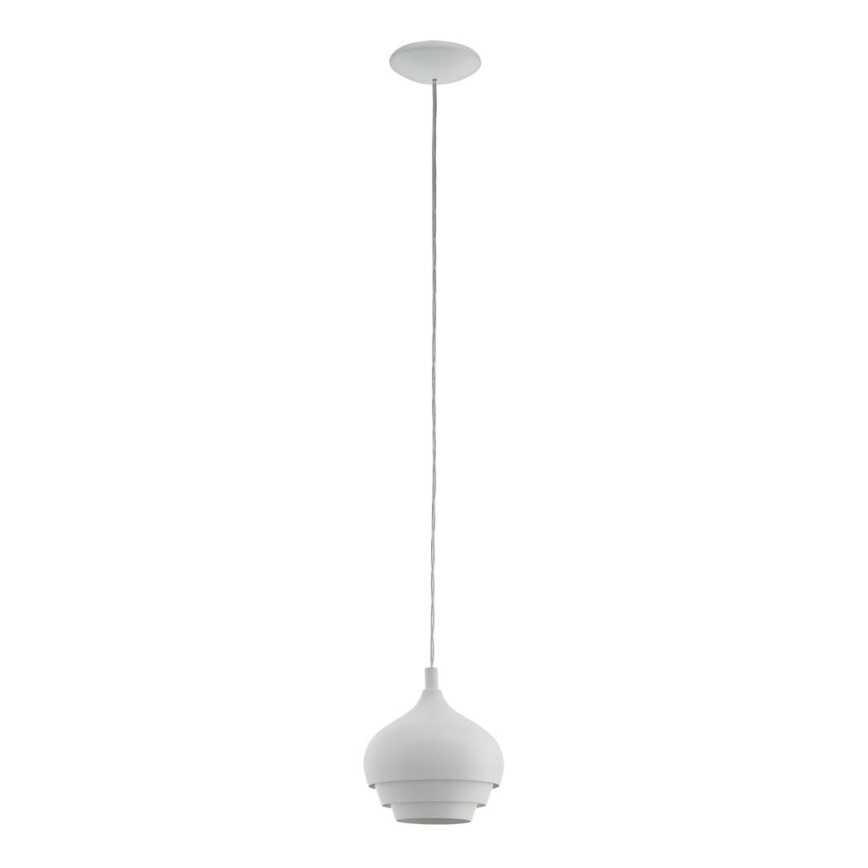 Eglo 97212 - Chandelier on a string CAMBORNE 1xE27/60W/230V white diameter 190 mm