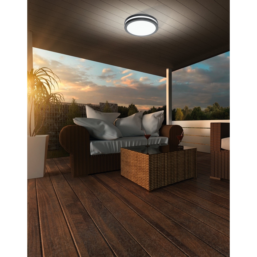Eglo - LED Dimmable bathroom ceiling light LOCANA-C LED/14W/230V Bluetooth IP44 anthracite
