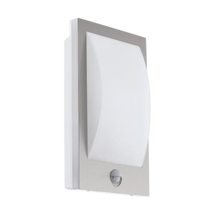 Eglo - Outdoor wall light with a sensor 1xE27/12W/230V IP44 matte chrome