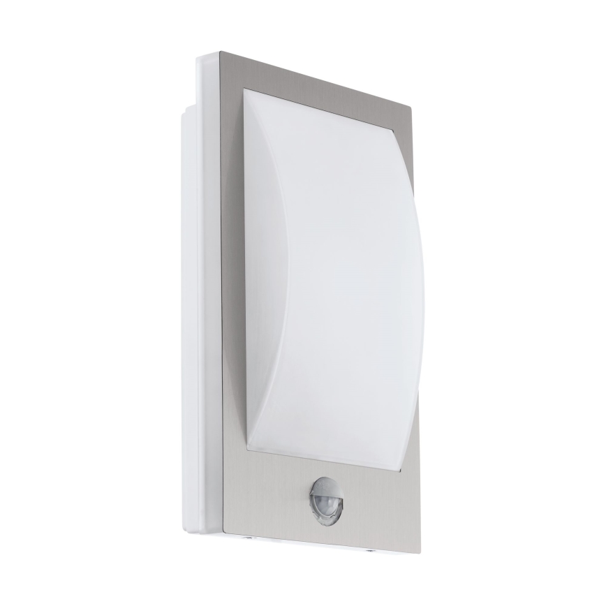 Eglo - Outdoor wall light with a sensor 1xE27/12W/230V IP44 matte chrome