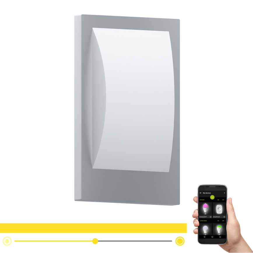 Eglo - LED Dimmable outdoor wall light 1xE27/9W/230V IP44 matte chrome