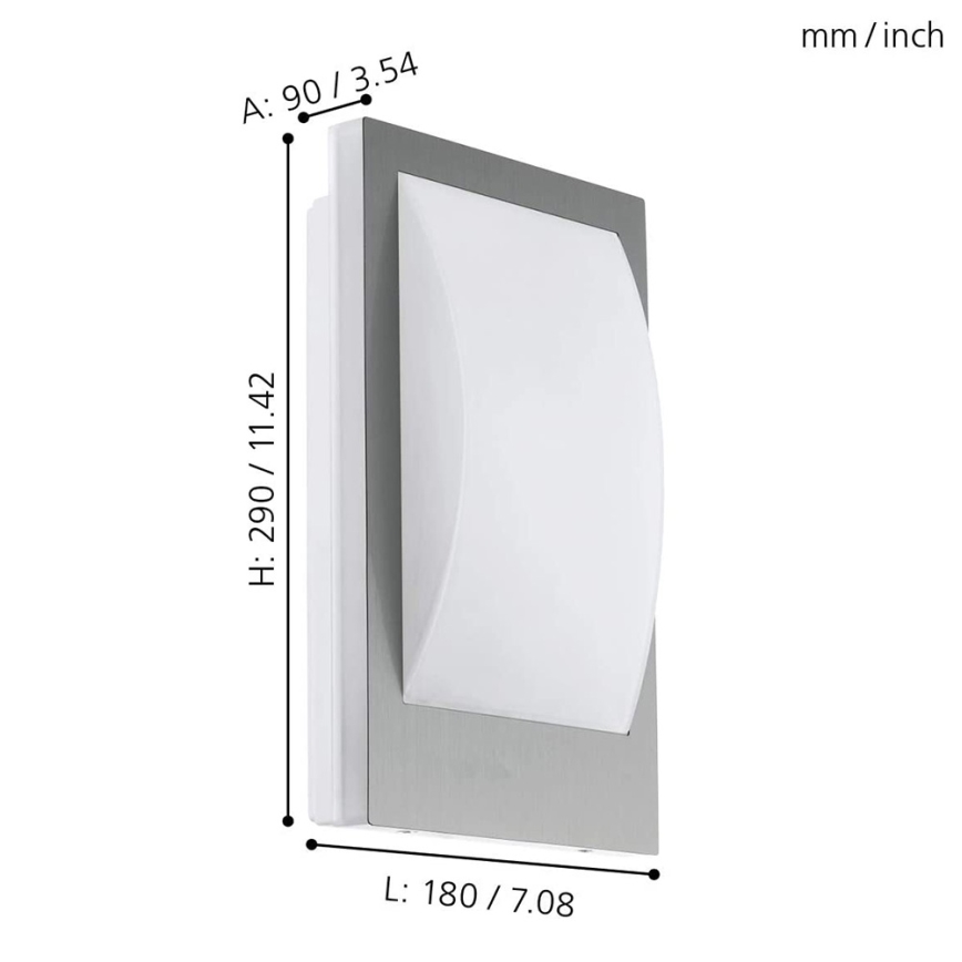 Eglo - LED Dimmable outdoor wall light 1xE27/9W/230V IP44 matte chrome