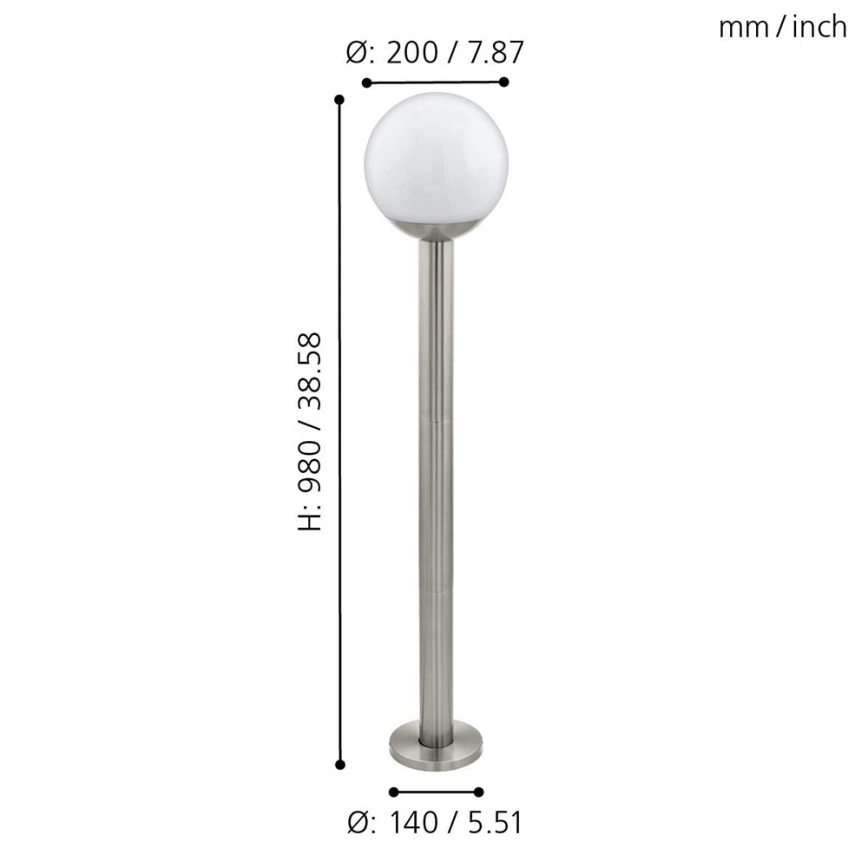Eglo 97249 - Dimmable LED Outdoor Lamp NISIA-C 1xE27/9W/230V 980 mm IP44