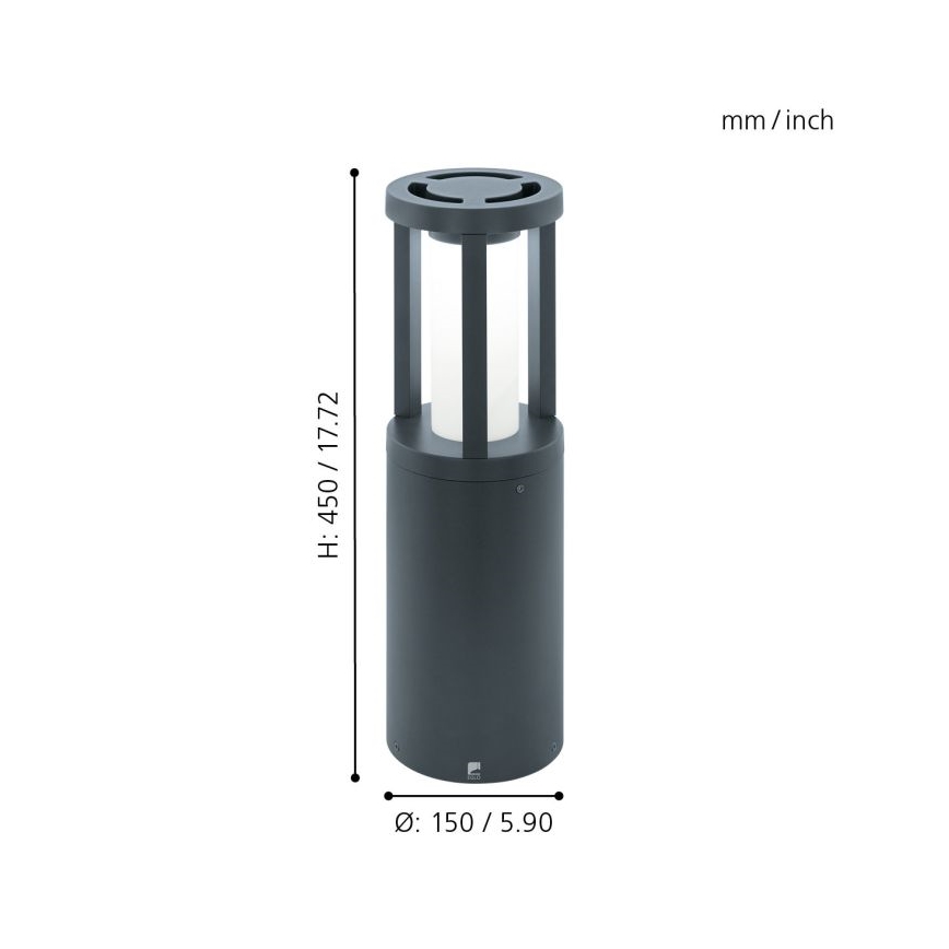 Eglo 97252 - Outdoor LED lamp GISOLA 1xLED/12W/230V IP44 450 mm