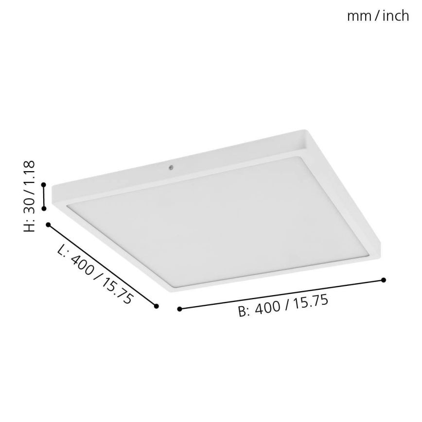 Eglo - LED Ceiling light 1xLED/25W/230V white angular 2500 lm