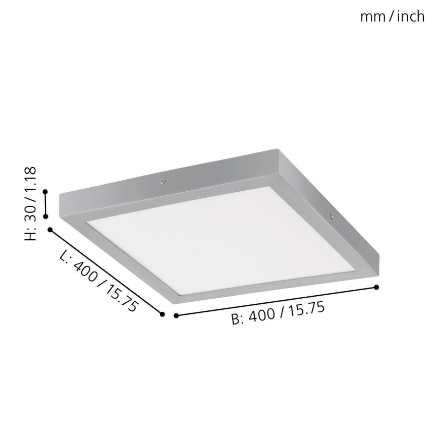 Eglo - LED ceiling light 1xLED/25W/230V silver angular