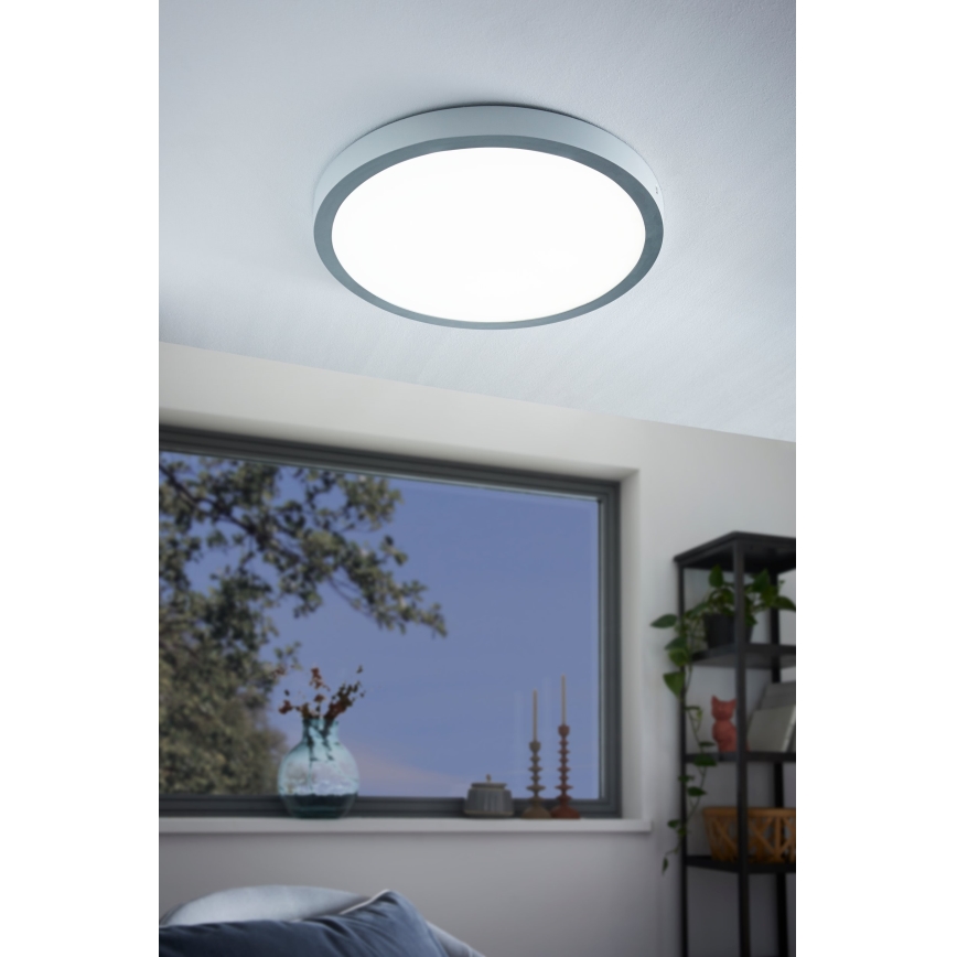 Eglo - LED ceiling light 1xLED/25W/230V silver round 4000K