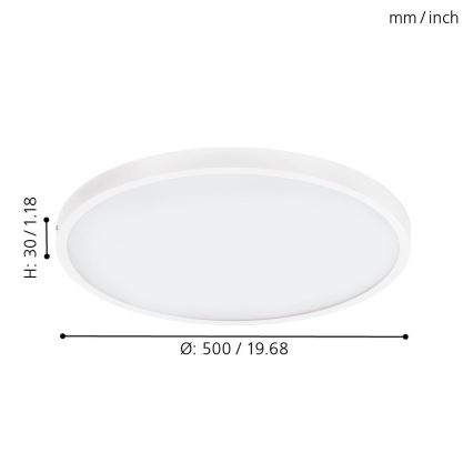Eglo - Dimmable LED ceiling light LED/25W/230V dia. 50 cm
