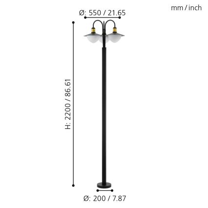Eglo - Outdoor lamp 3xE27/60W/230V