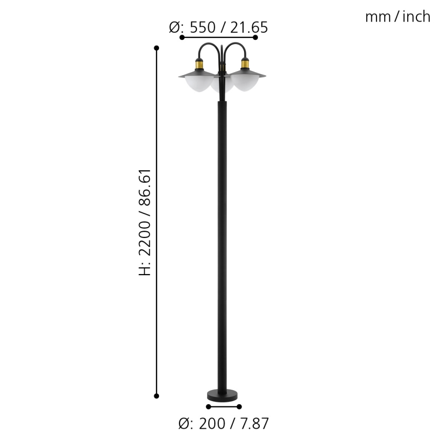 Eglo - Outdoor lamp 3xE27/60W/230V