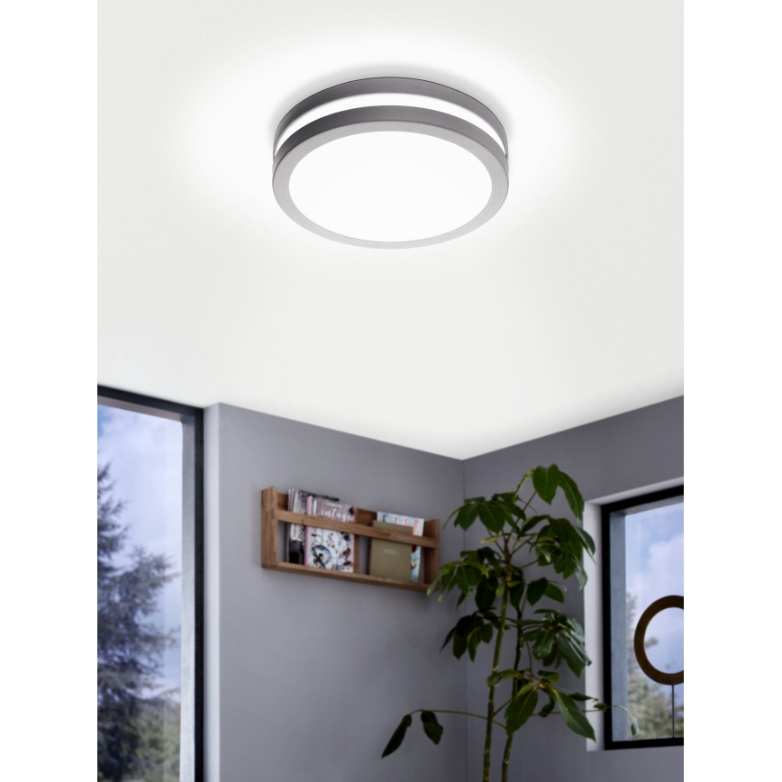 Eglo - LED Dimmable bathroom ceiling light LOCANA-C LED/14W grey IP44