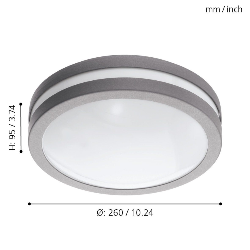Eglo - LED Dimmable bathroom ceiling light LOCANA-C LED/14W grey IP44