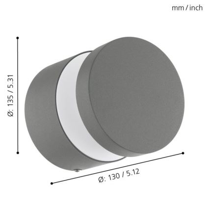 Eglo 97301 - Outdoor LED wall light MELZO LED/11W/230V grey