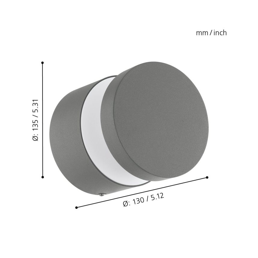 Eglo 97301 - Outdoor LED wall light MELZO LED/11W/230V grey