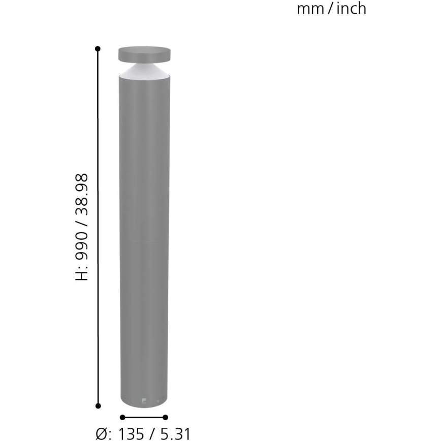 Eglo 97302 - MELZO LED Outdoor Lamp LED/11W/230V, grey, 990 mm, IP65