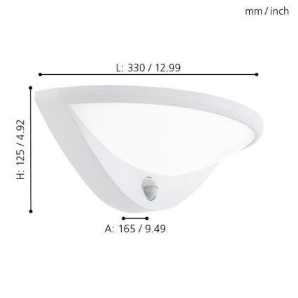 Eglo - LED Outdoor wall light with sensor 1xLED/9,3W/230V IP44