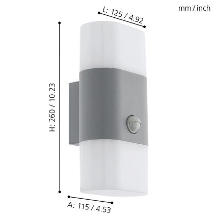 Eglo 97313 - LED Outdoor wall light with a sensor FAVRIA 1 2xLED/5,5W/230V IP44
