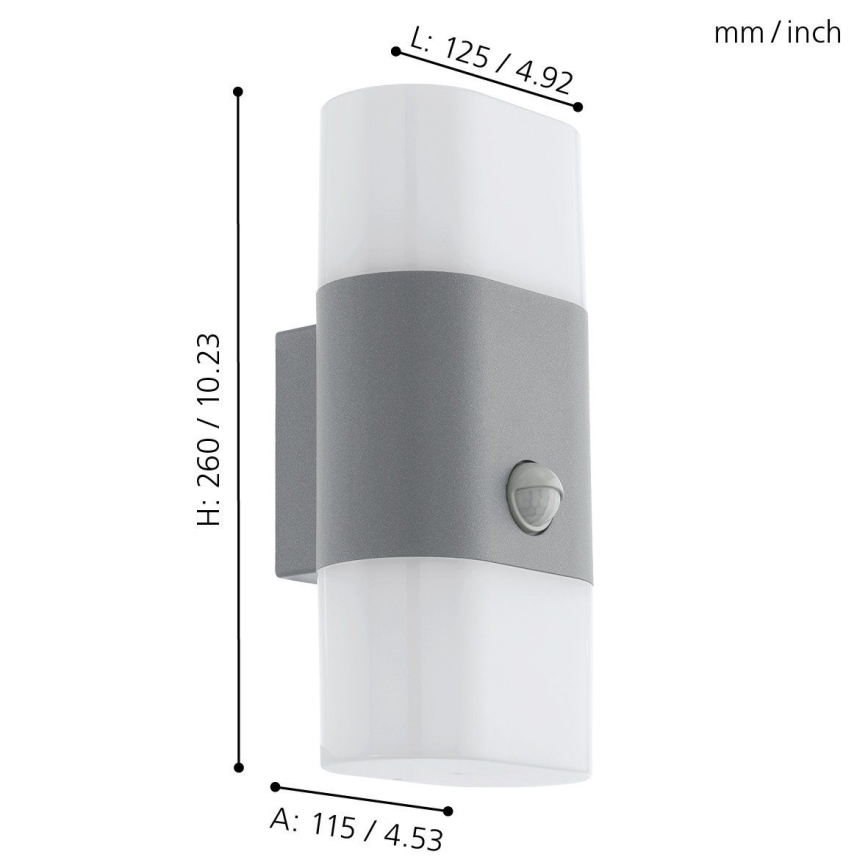 Eglo 97313 - LED Outdoor wall light with a sensor FAVRIA 1 2xLED/5,5W/230V IP44