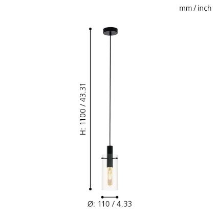 Eglo - Chandelier on a string 1xE27/60W/230V