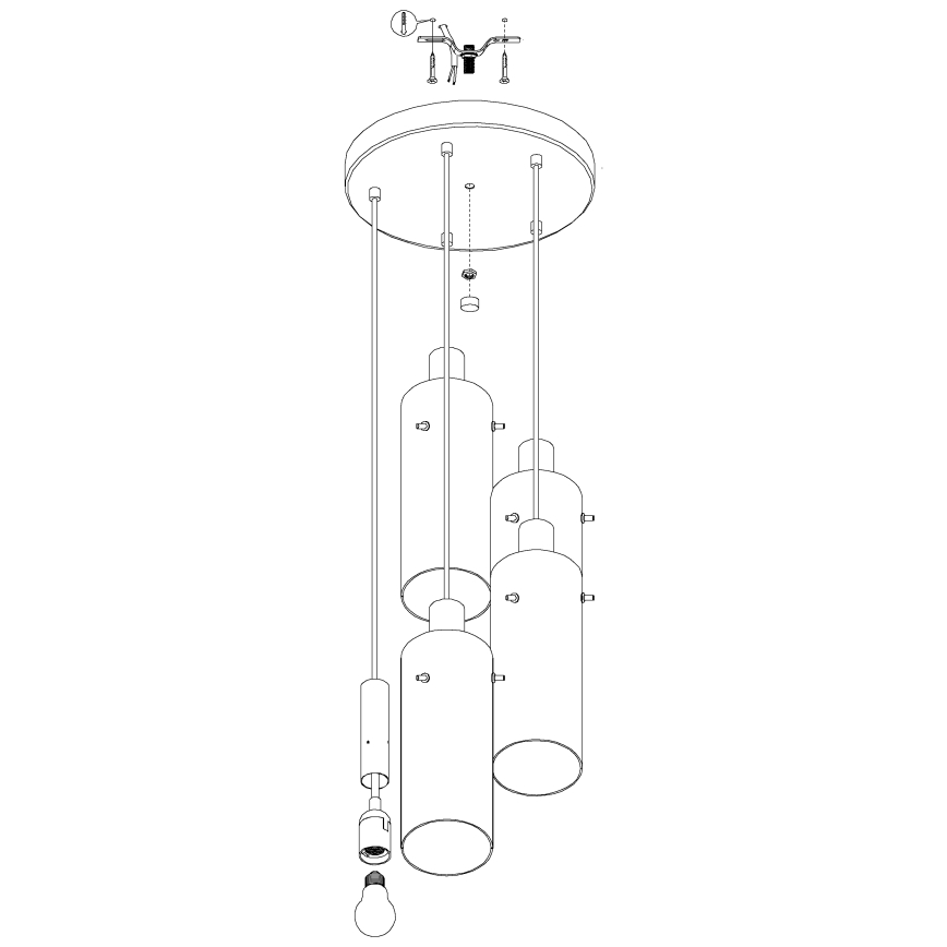 Eglo -  Chandelier on a string 5xE27/60W/230V