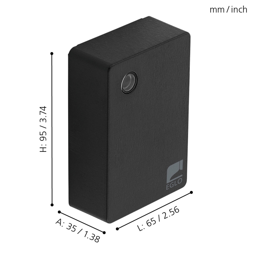 Eglo - Dusk switch 2-100 lux black IP44