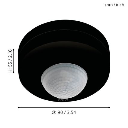 Eglo - Outdoor motion sensor 12 m black IP44