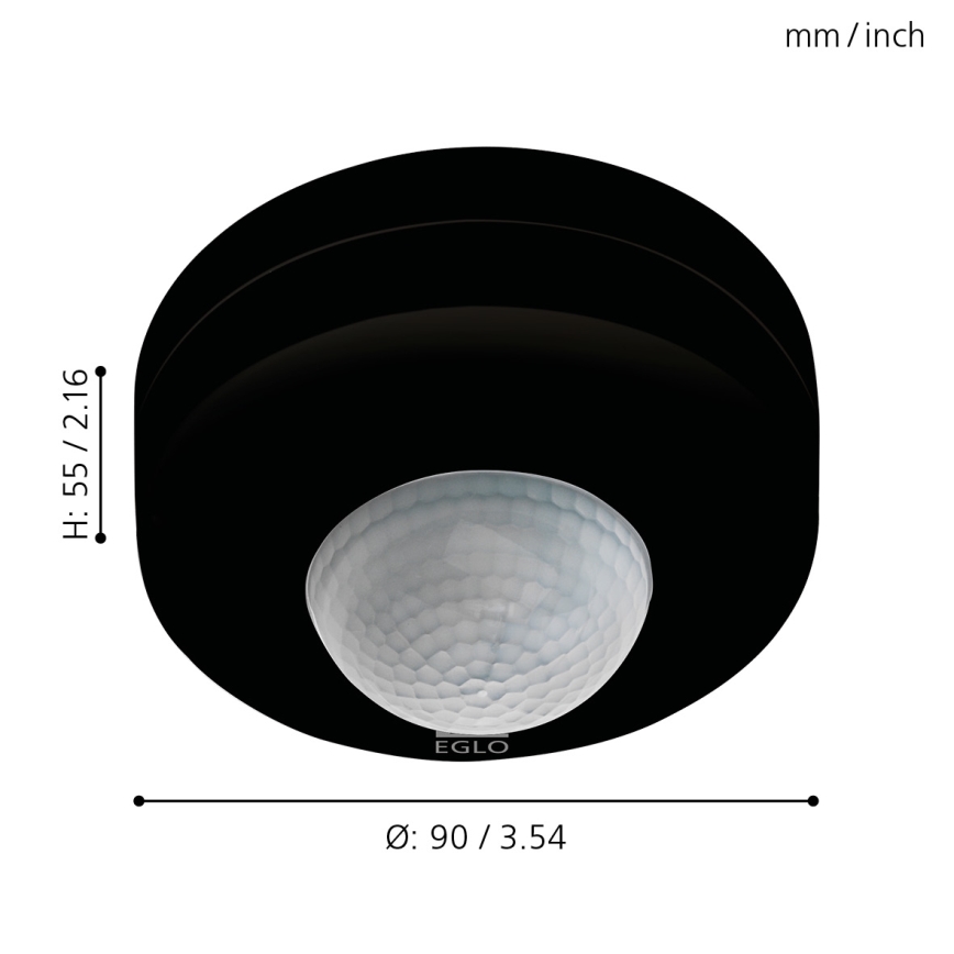Eglo - Outdoor motion sensor 12 m black IP44