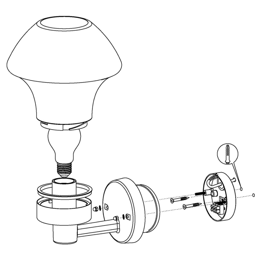 Eglo 97446 - LED Dimmable outdoor wall light VERLUCCA-C 1xE27/9W/230V IP44 Bluetooth