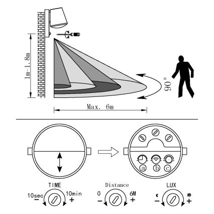 Eglo 97453 - Outdoor wall light with sensor CALDIERO 1xE27/10W/230V IP44