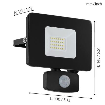 Eglo - LED Floodlight with a sensor LED/20W/230V IP44