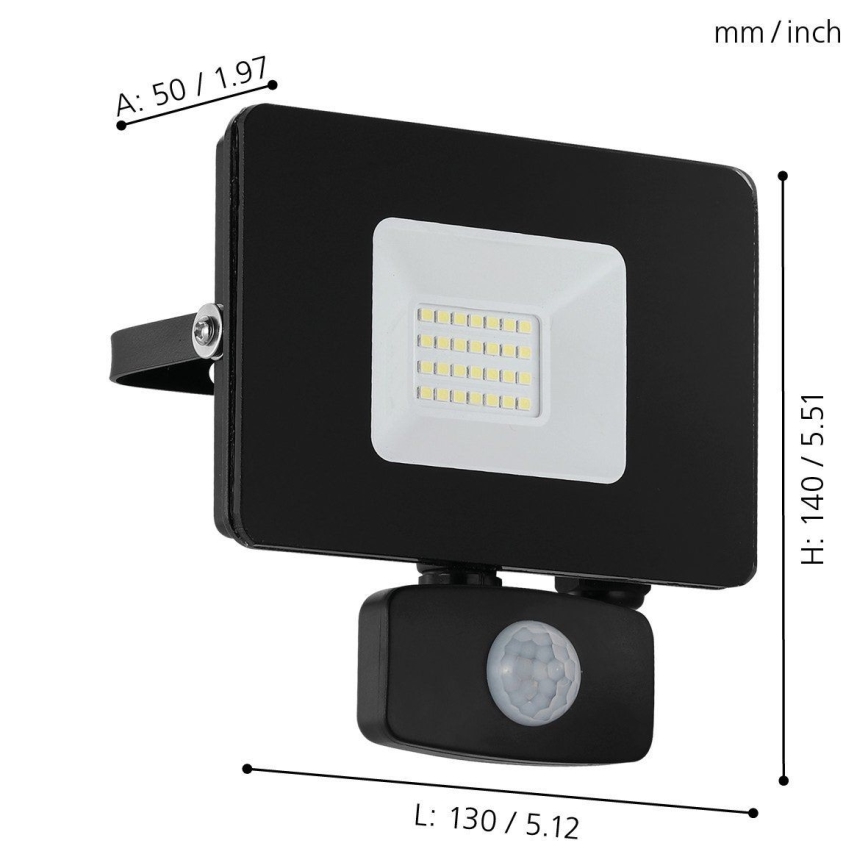 Eglo - LED Floodlight with a sensor LED/20W/230V IP44