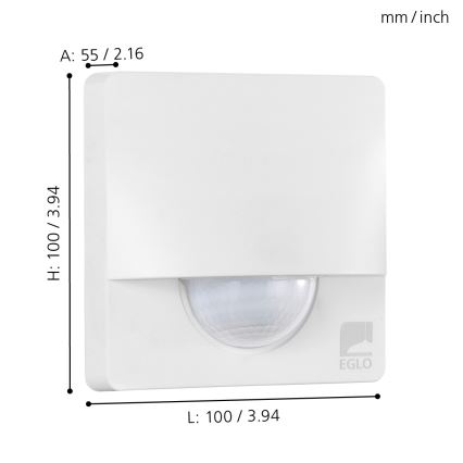 Eglo - Outdoor motion and dusk sensor 1m white IP44
