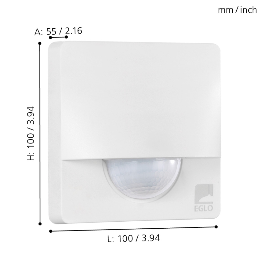 Eglo - Outdoor motion and dusk sensor 1m white IP44