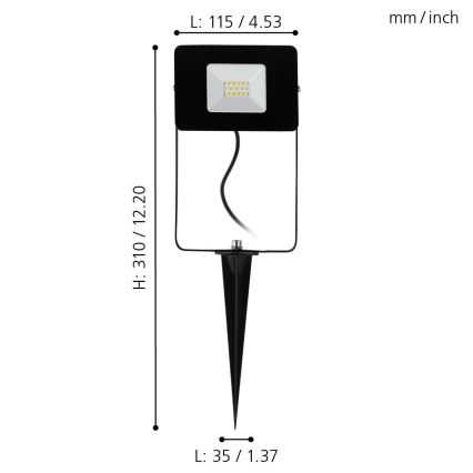 Eglo 97471 - LED Floodlight FAEDO 4 LED/10W/230V IP44