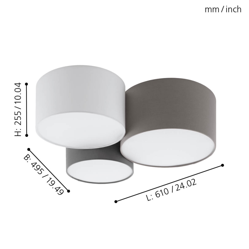 Eglo - Ceiling light 3xE27/60W/230V