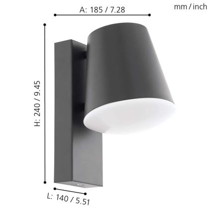 Eglo - LED Dimmable outdoor wall light CALDIERO-C 1xE27/9W/230V IP44