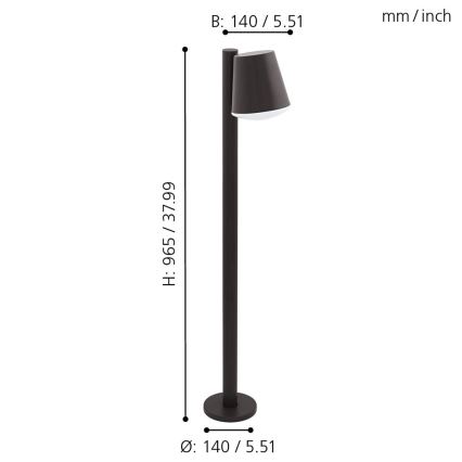 Eglo - LED RGB Dimmable outdoor lamp CALDIERO-C 1xE27/9W/230V anthracite IP44