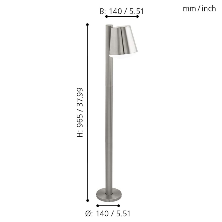 Eglo - LED Dimmable outdoor lamp CALDIERO-C 1xE27/9W/230V matte chrome IP44