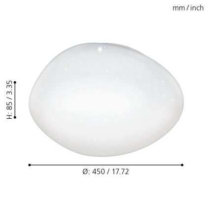 Eglo - Dimmable LED Ceiling Light, 21W, 230V, Ø 45 cm + Remote Control