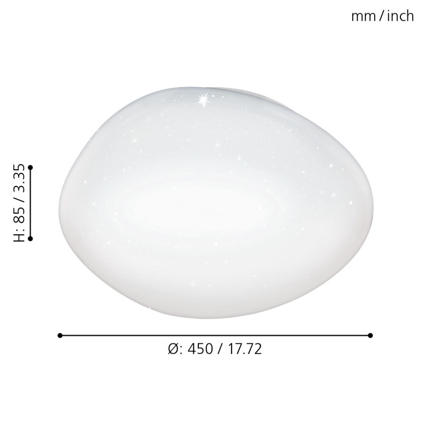 Eglo - Dimmable LED Ceiling Light, 21W, 230V, Ø 45 cm + Remote Control
